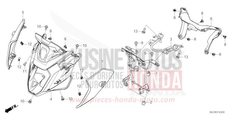 PANNEAU SUPERIEUR de Hornet 500 GRAND PRIX RED (R380) 2024